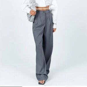Princess Polly Pinstripe Grey Archer High Pant US 2